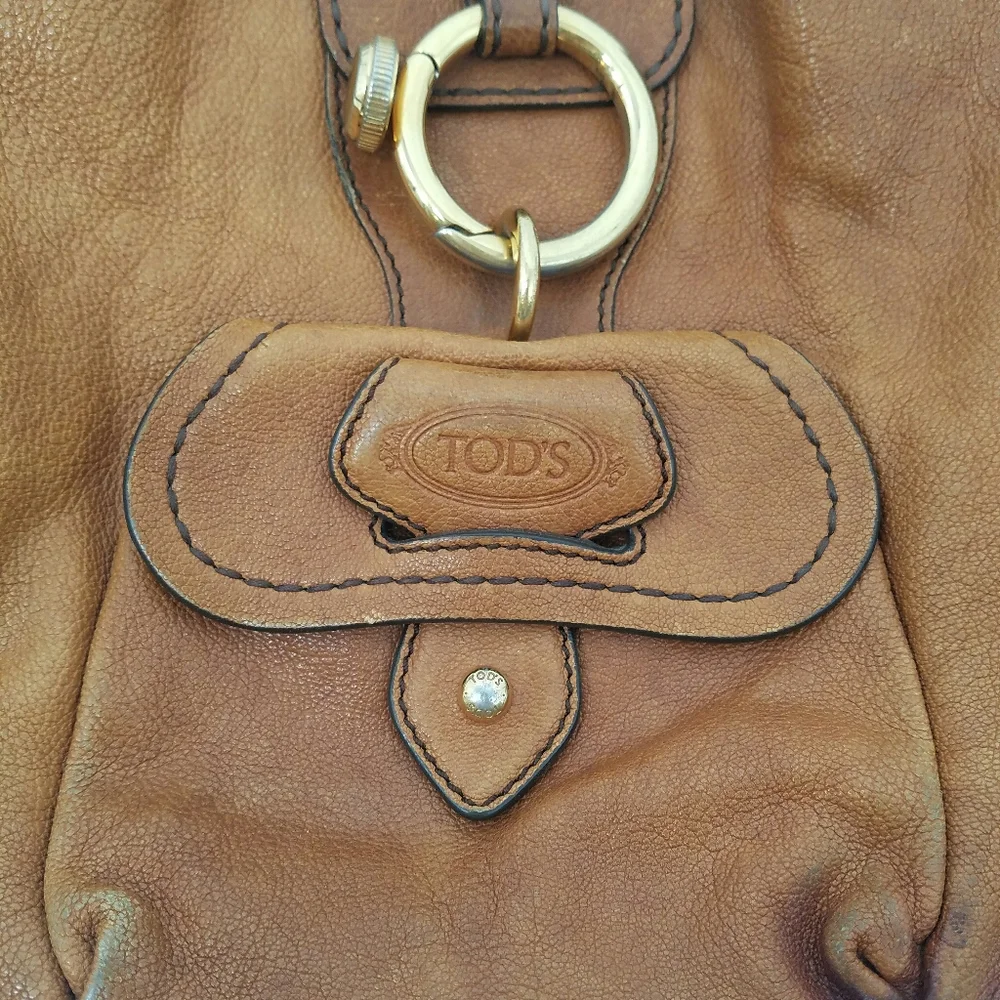 Tod's Peggy Hobo Shoulder Bag Brown Soft Leather